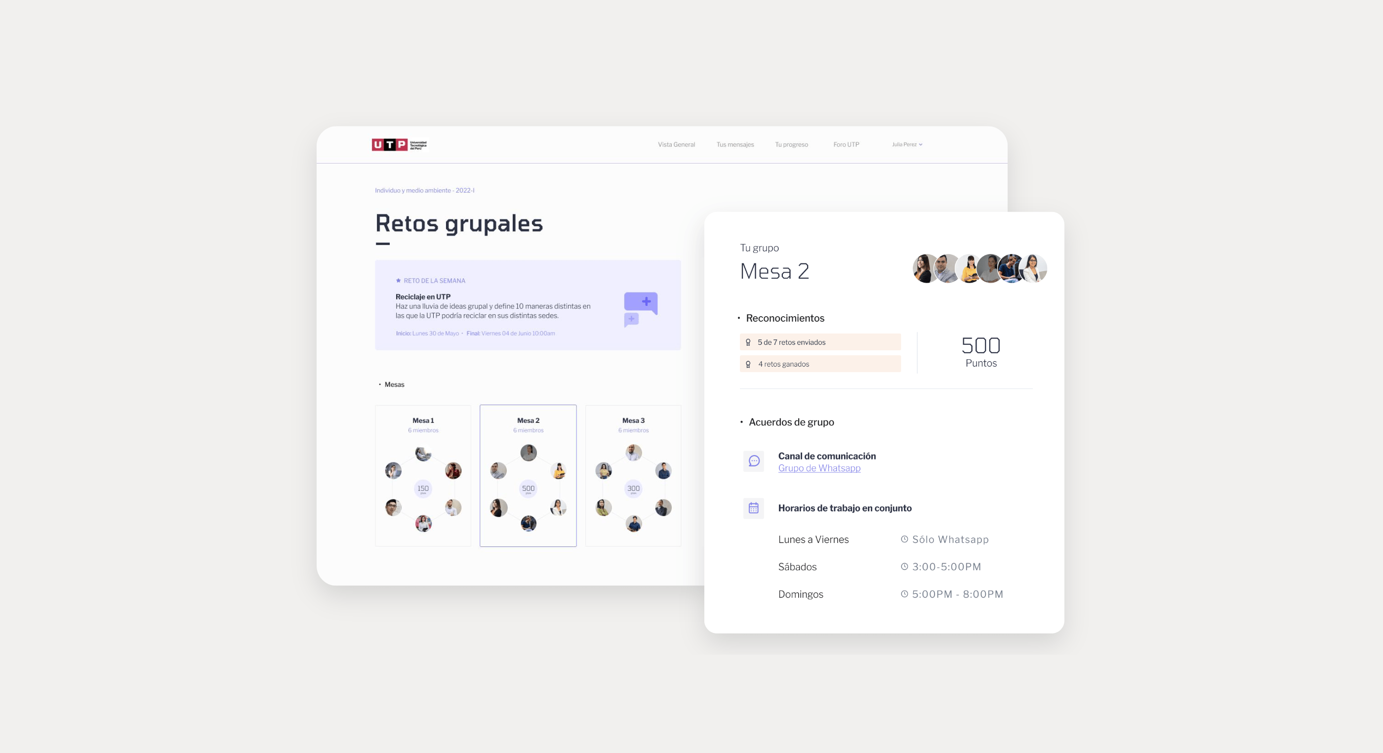 A mockup of an online learning platform